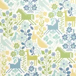 LUPITA BLUES AND GREENS Schumacher Wallpaper wallpaper - SKU 5013761