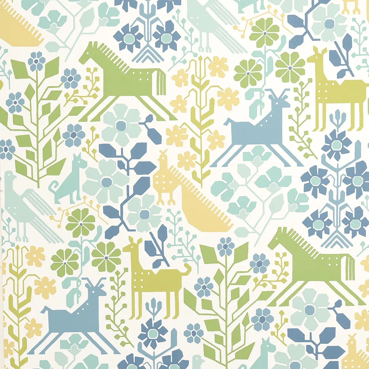 LUPITA BLUES AND GREENS Schumacher Wallpaper wallpaper - SKU 5013761