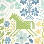 LUPITA BLUES AND GREENS Schumacher Wallpaper wallpaper - SKU 5013761