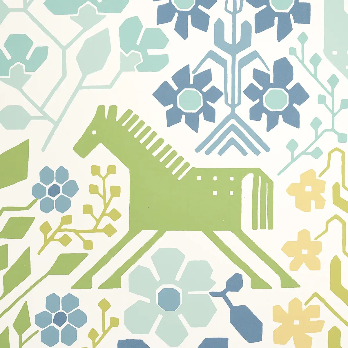 LUPITA BLUES AND GREENS Schumacher Wallpaper wallpaper - SKU 5013761