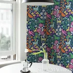 LUPITA - MULTI ON NAVY Schumacher Wallpaper | Wallpaper Twin LUPITA MULTI ON NAVY Schumacher Wallpaper wallpaper - SKU 5013760
