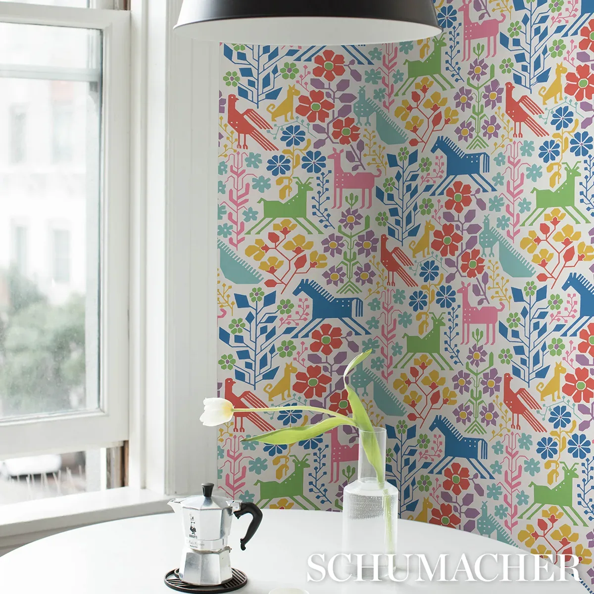 LUPITA - VIBRANT MULTI Schumacher Wallpaper | Wallpaper Twin LUPITA VIBRANT MULTI Schumacher Wallpaper wallpaper - SKU 5013762