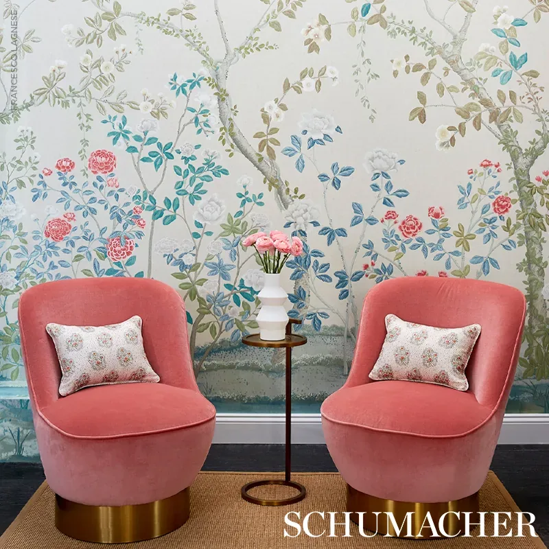 MADAME DE POMPADOUR PANEL SET - ALABASTER Schumacher Wallpap MADAME DE POMPADOUR PANEL SET ALABASTER Schumacher Wallpaper wallpaper - SKU 5008540
