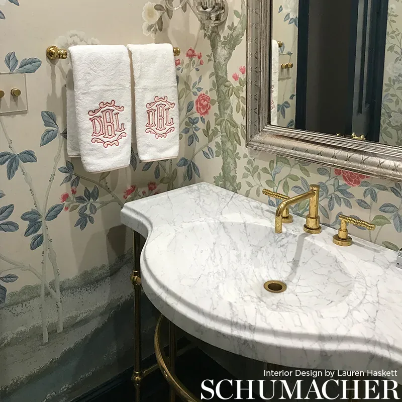 MADAME DE POMPADOUR PANEL SET - AQUA Schumacher Wallpaper | MADAME DE POMPADOUR PANEL SET AQUA Schumacher Wallpaper wallpaper - SKU 5008541