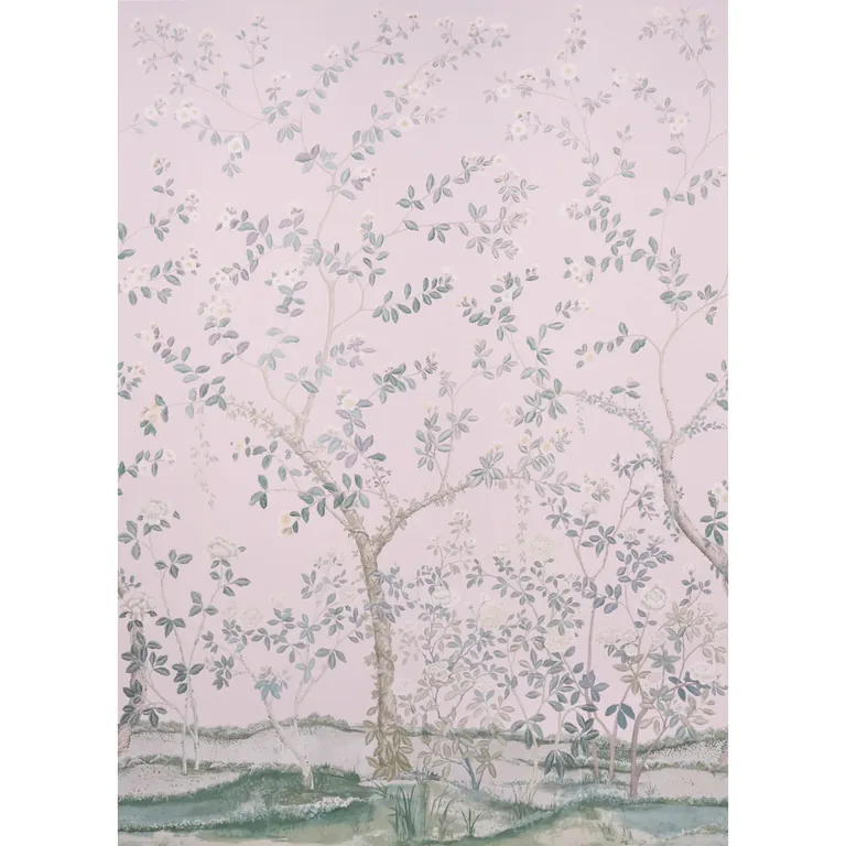 Schumacher MADAME DE POMPADOUR PANEL SET wallpaper, color BLUSH, SKU 5008542