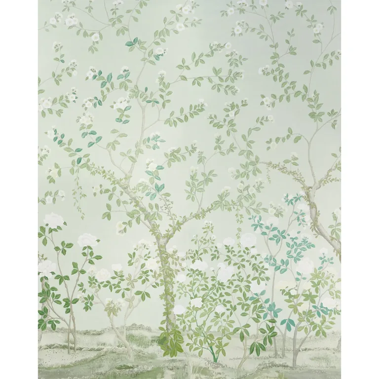 Schumacher MADAME DE POMPADOUR PANEL SET wallpaper, color GREEN, SKU 5008543
