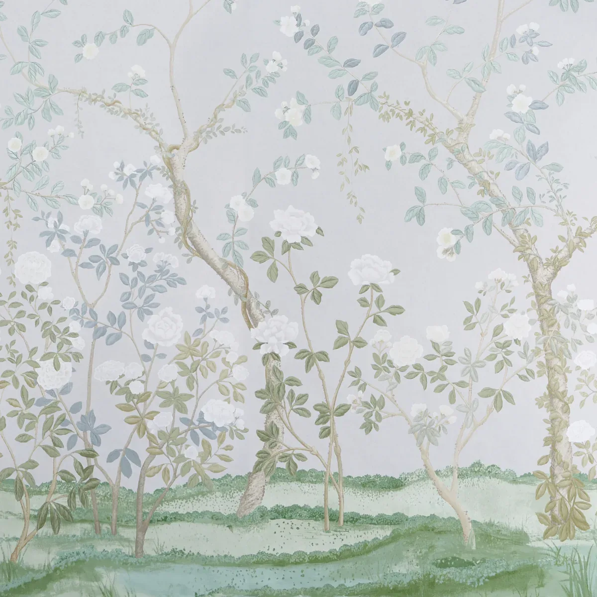 MADAME DE POMPADOUR PANEL SET GREY Schumacher Wallpaper wallpaper - SKU 5008545