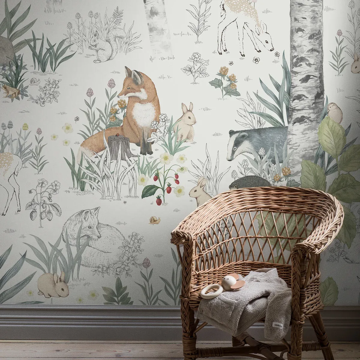 MAGIC FOREST MURAL IVORY Schumacher Wallpaper wallpaper - SKU 7481