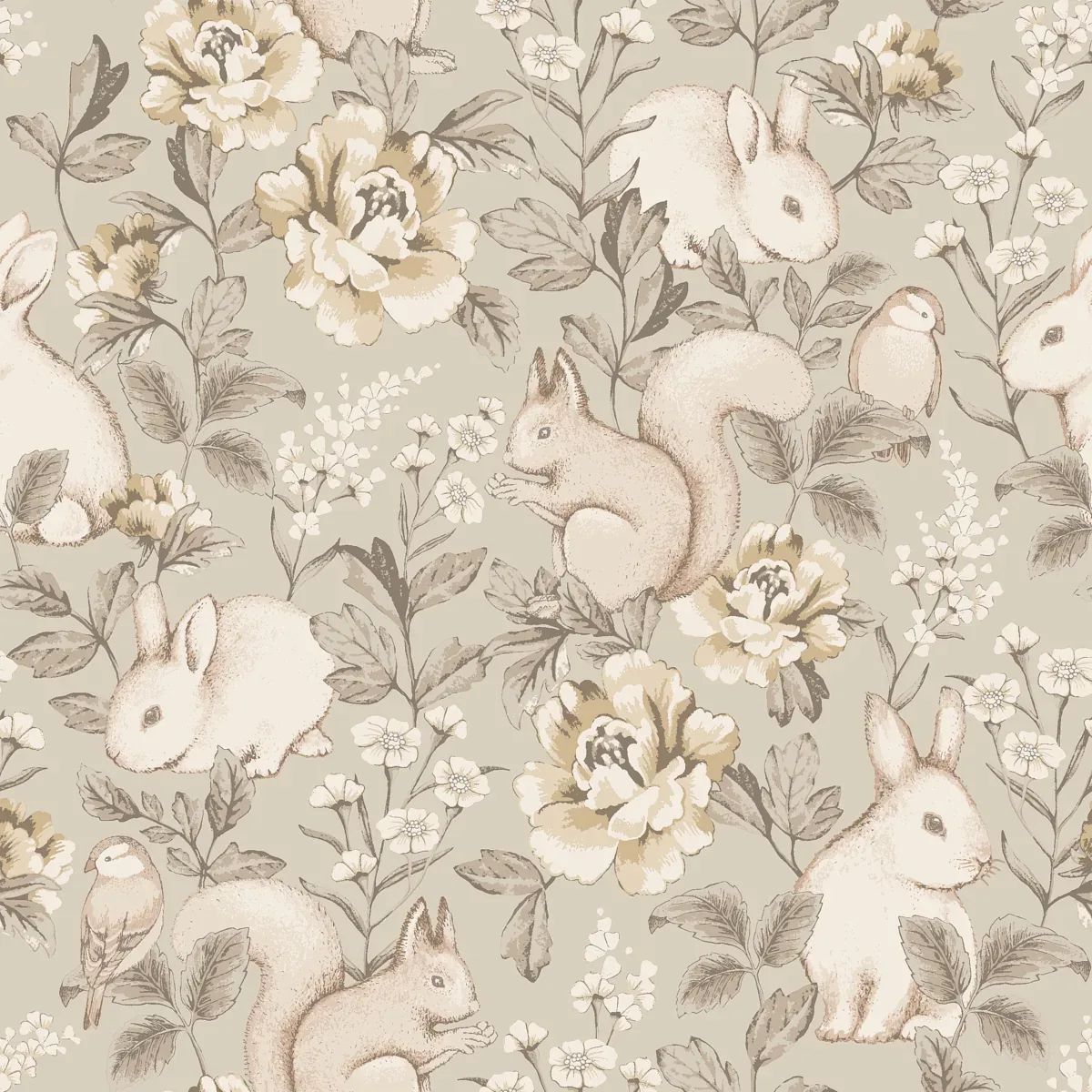 MAGIC FOREST TAUPE Schumacher Wallpaper wallpaper - SKU 6933