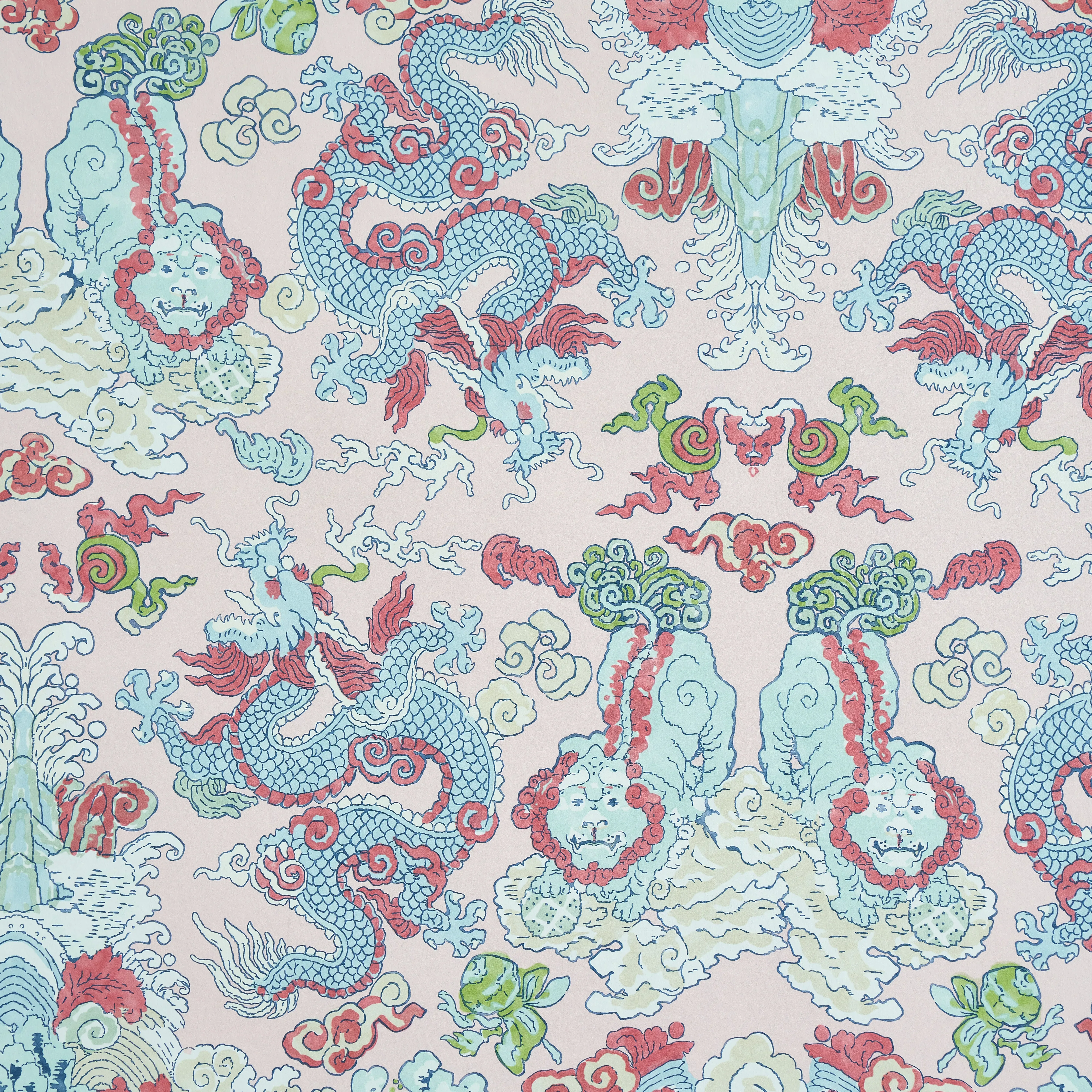 MAGIC MOUNTAIN DRAGON BLUSH Schumacher Wallpaper wallpaper - SKU 5011591