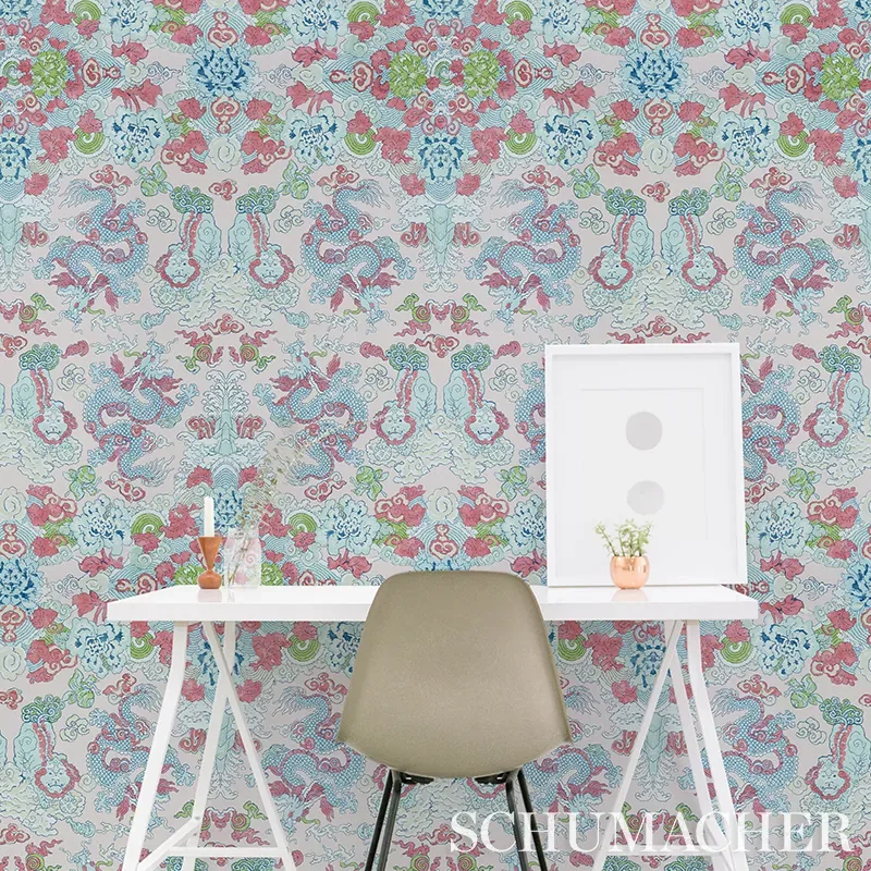 MAGIC MOUNTAIN DRAGON BLUSH Schumacher Wallpaper wallpaper - SKU 5011591
