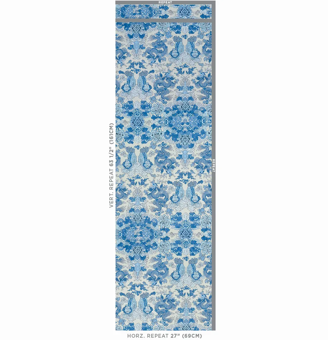 MAGIC MOUNTAIN DRAGON PORCELAIN Schumacher Wallpaper wallpaper - SKU 5011590