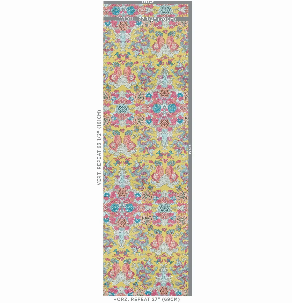 MAGIC MOUNTAIN DRAGON YELLOW Schumacher Wallpaper wallpaper - SKU 5011592