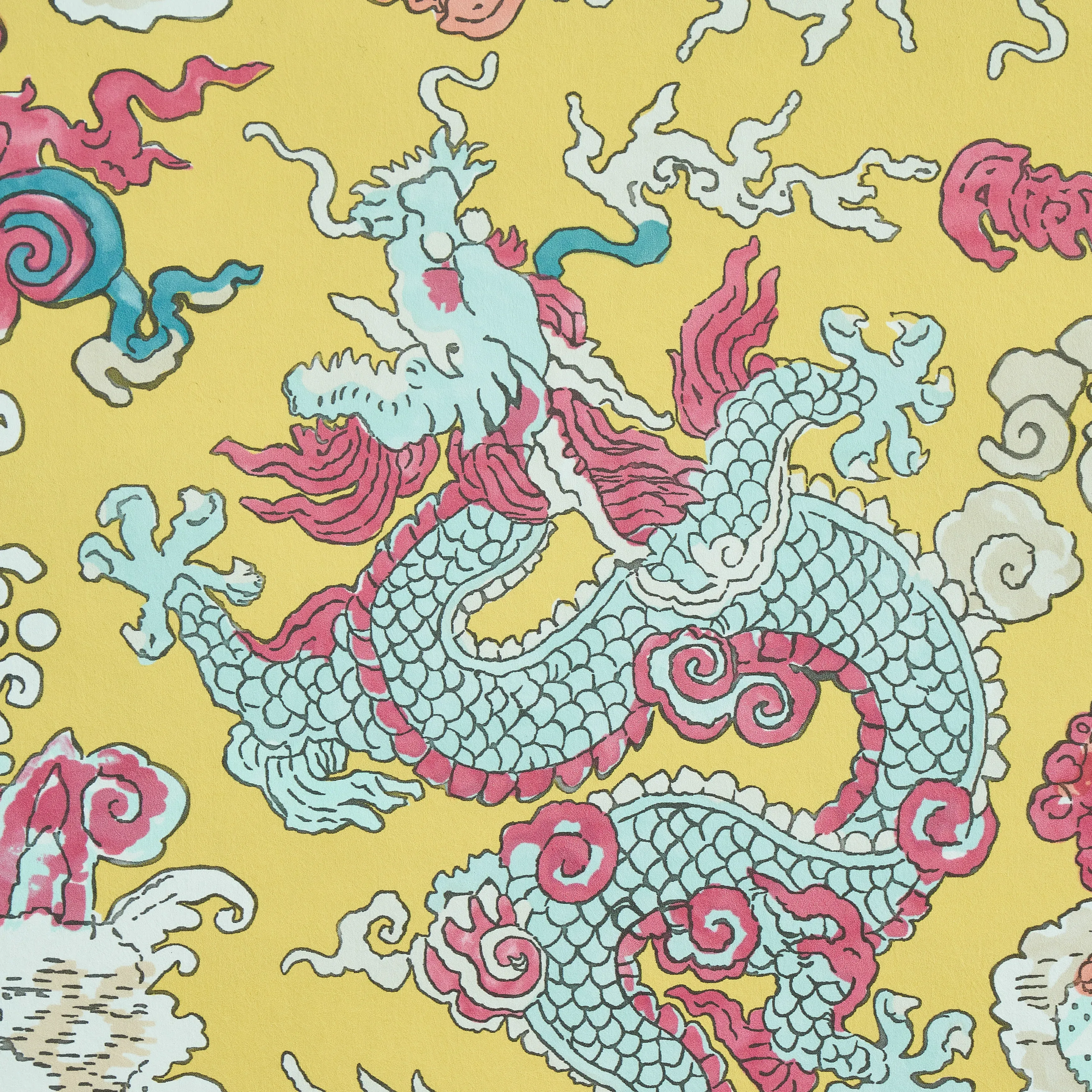 MAGIC MOUNTAIN DRAGON YELLOW Schumacher Wallpaper wallpaper - SKU 5011592