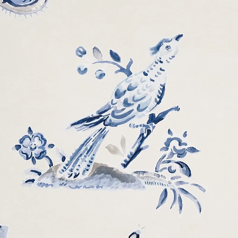 MAGICAL MENAGERIE - BLUES Schumacher Wallpaper | Wallpaper T MAGICAL MENAGERIE BLUES Schumacher Wallpaper wallpaper - SKU 5012212