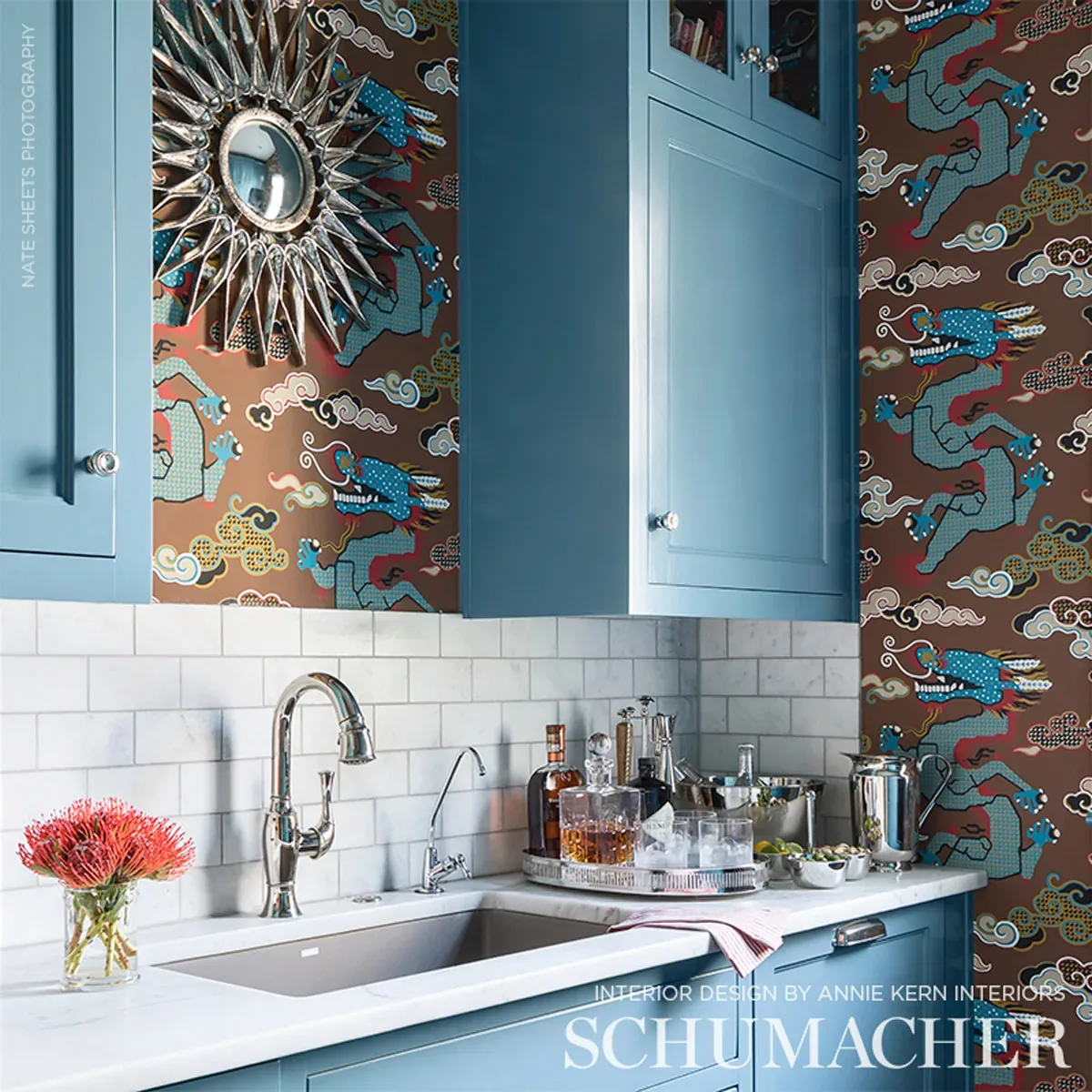 MAGICAL MING DRAGON BROWN Schumacher Wallpaper wallpaper - SKU 5010602