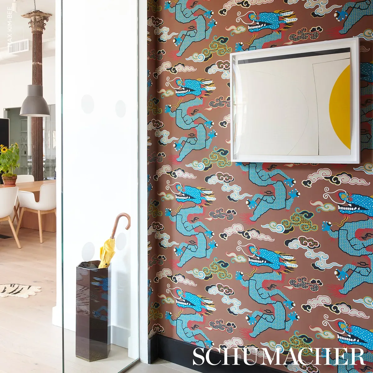 MAGICAL MING DRAGON BROWN Schumacher Wallpaper wallpaper - SKU 5010602
