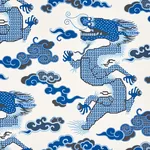 MAGICAL MING DRAGON PORCELAIN Schumacher Wallpaper wallpaper - SKU 5010600