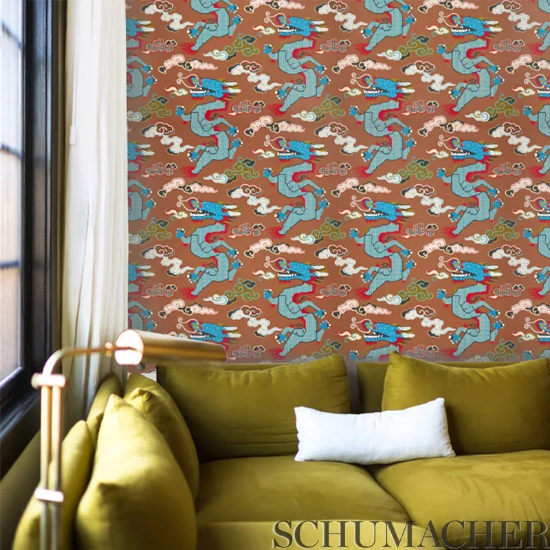 MAGICAL MING DRAGON PORCELAIN Schumacher Wallpaper wallpaper - SKU 5010600