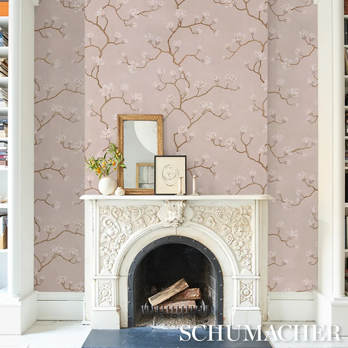MAGNOLIA TREE DUSTY BLUSH Schumacher Wallpaper wallpaper - SKU 5016933