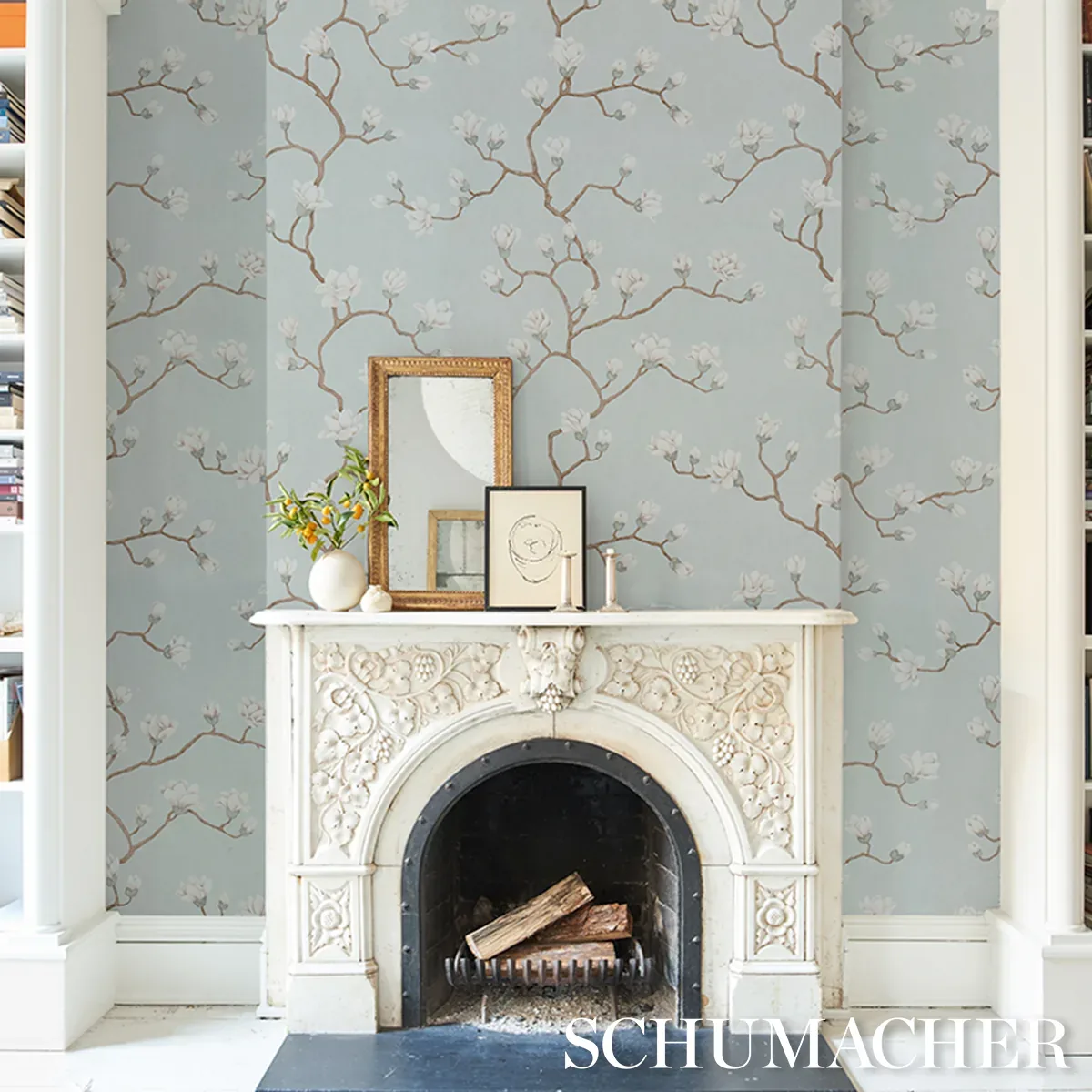 MAGNOLIA TREE DUSTY SKY Schumacher Wallpaper wallpaper - SKU 5016930