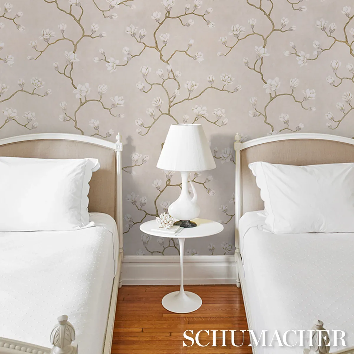 MAGNOLIA TREE GRISAILLE Schumacher Wallpaper wallpaper - SKU 5016931
