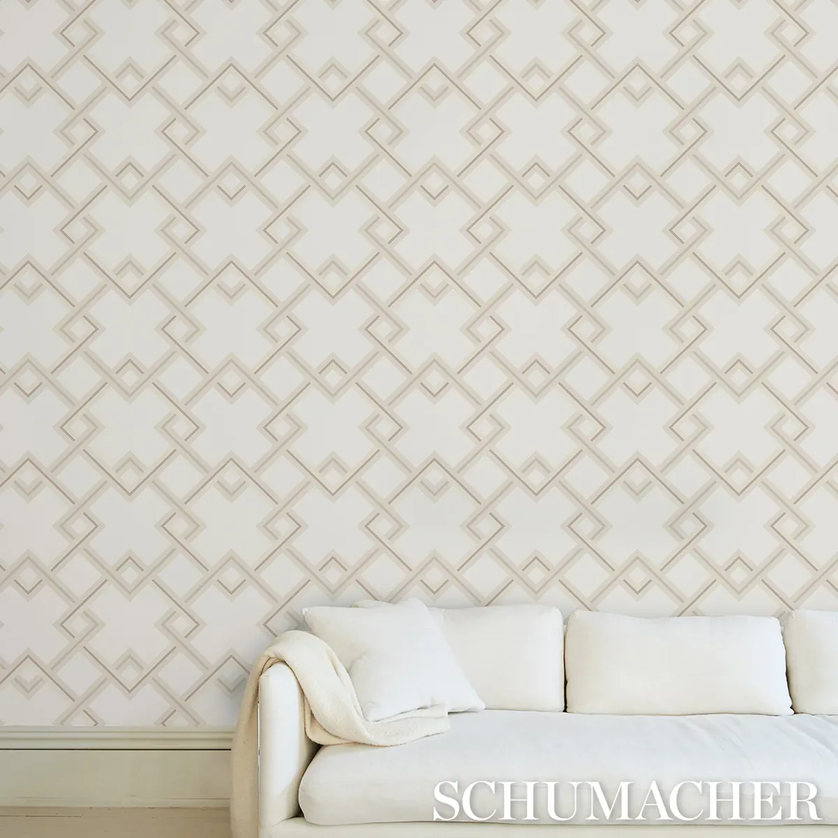 MAH JONG LIGHT IVORY Schumacher Wallpaper wallpaper - SKU 5014930