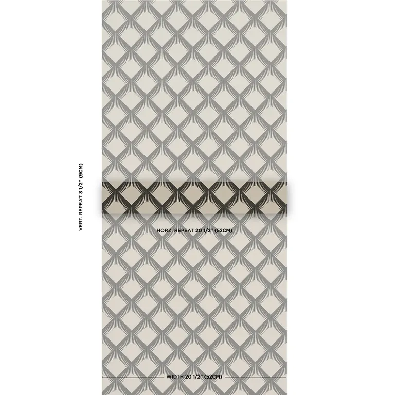 Schumacher MAIZE wallpaper, color BLACK & CREAM, SKU 5015040