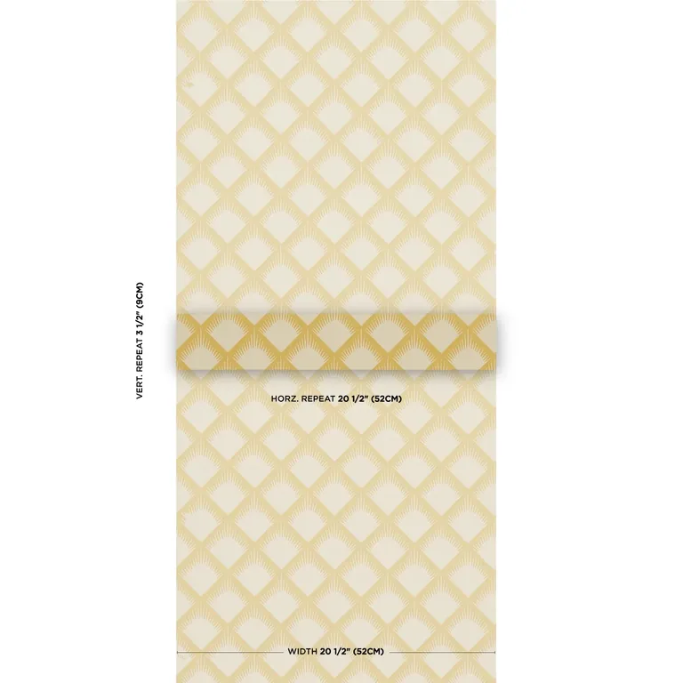 Schumacher MAIZE wallpaper, color MUSTARD, SKU 5015042