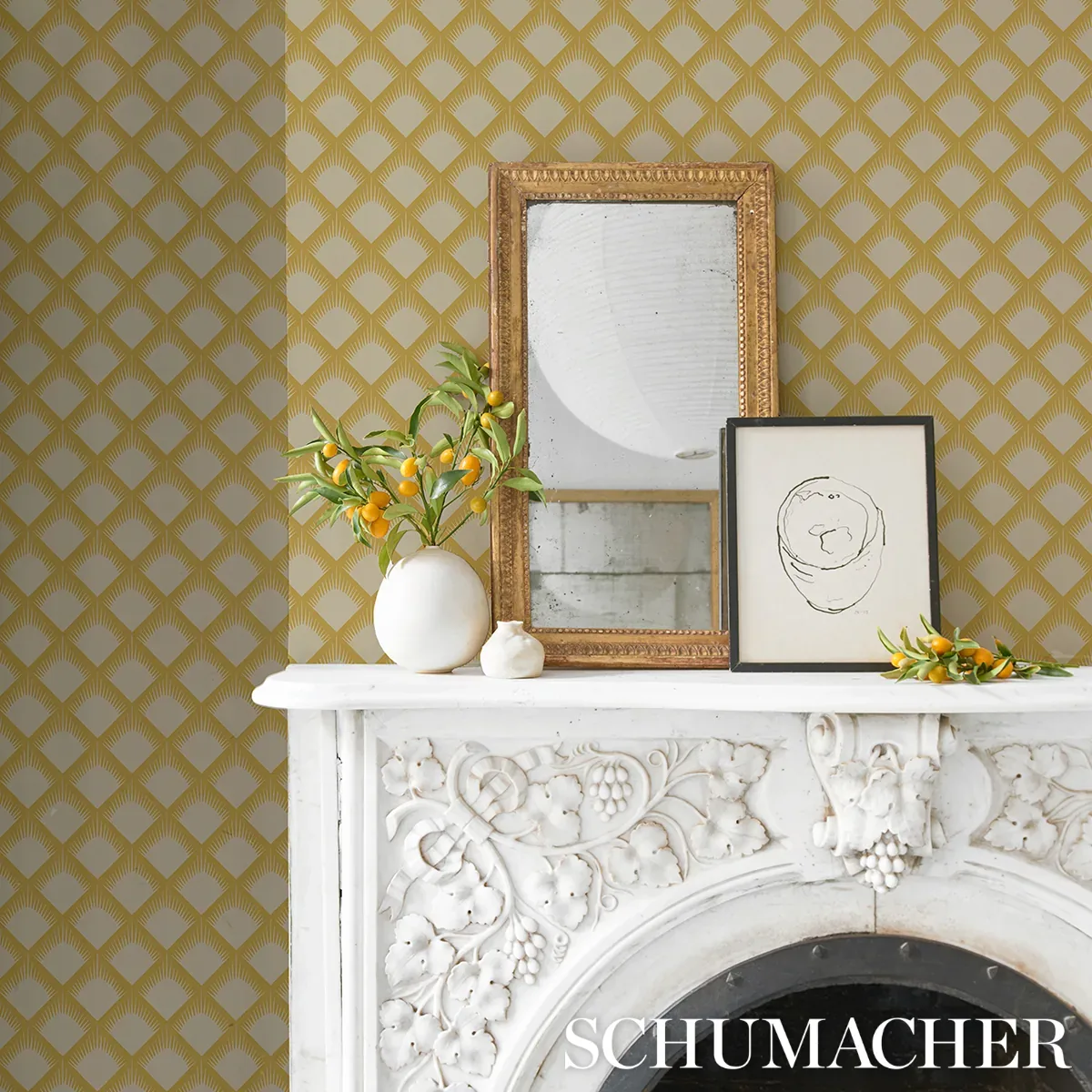 MAIZE MUSTARD Schumacher Wallpaper wallpaper - SKU 5015042