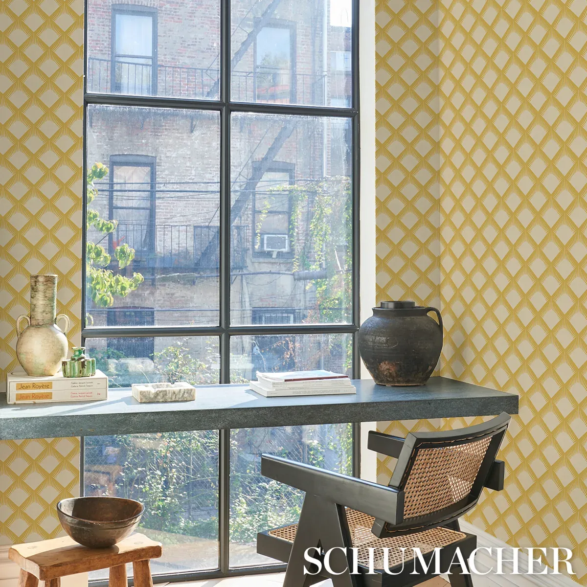MAIZE MUSTARD Schumacher Wallpaper wallpaper - SKU 5015042