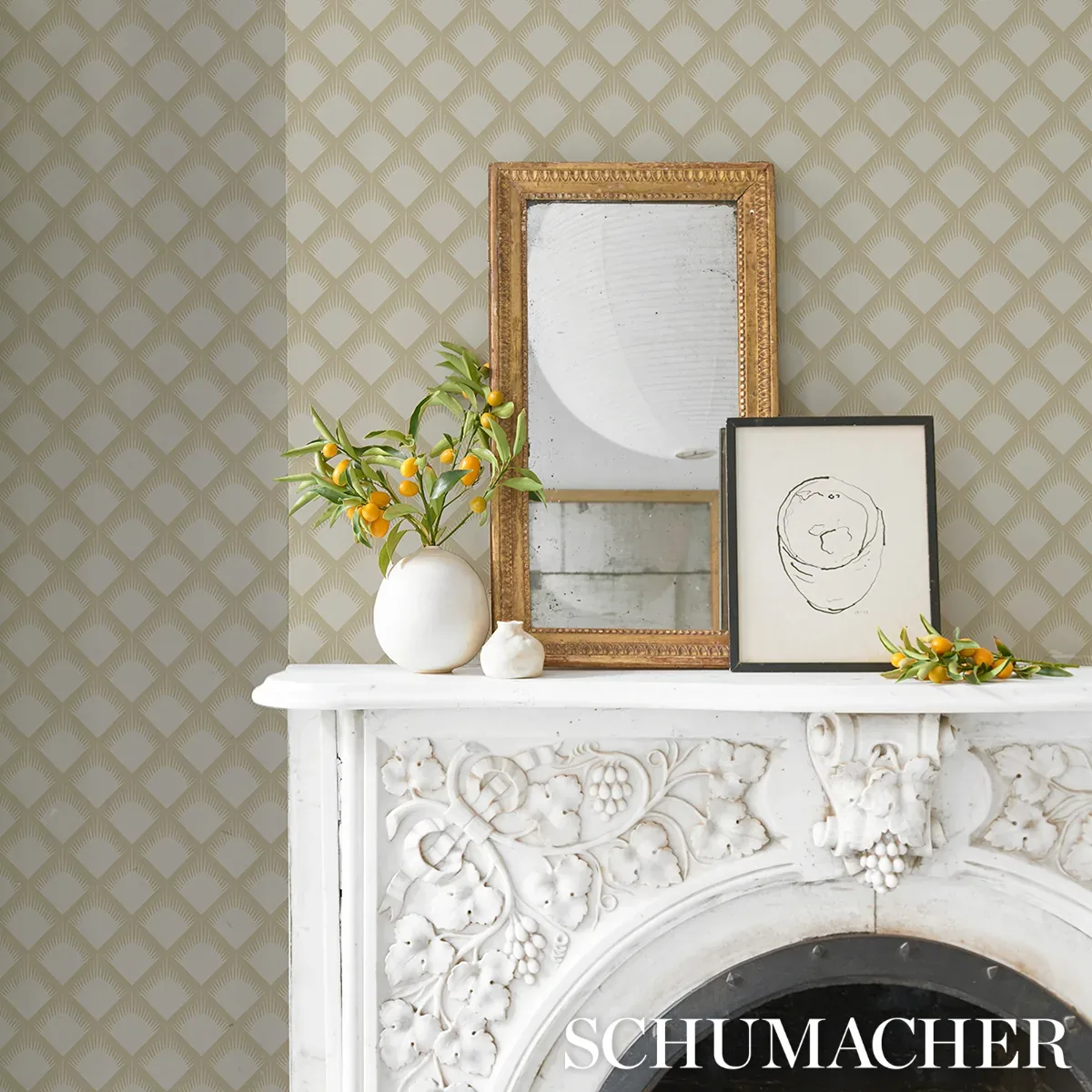 MAIZE SOFT GOLD Schumacher Wallpaper wallpaper - SKU 5015041