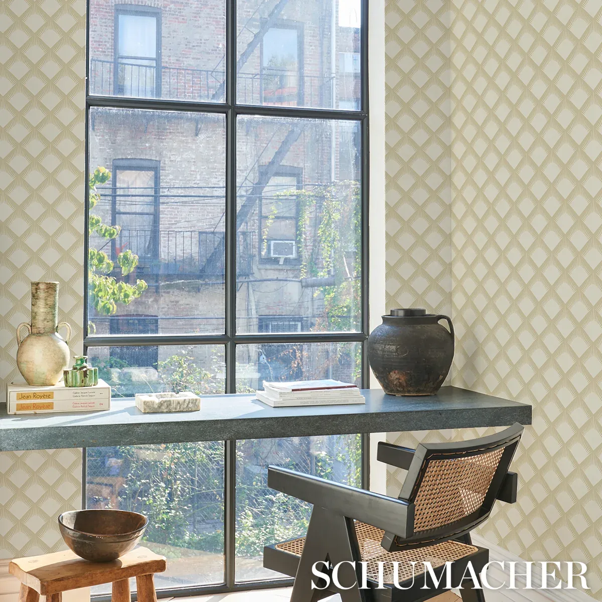 MAIZE SOFT GOLD Schumacher Wallpaper wallpaper - SKU 5015041