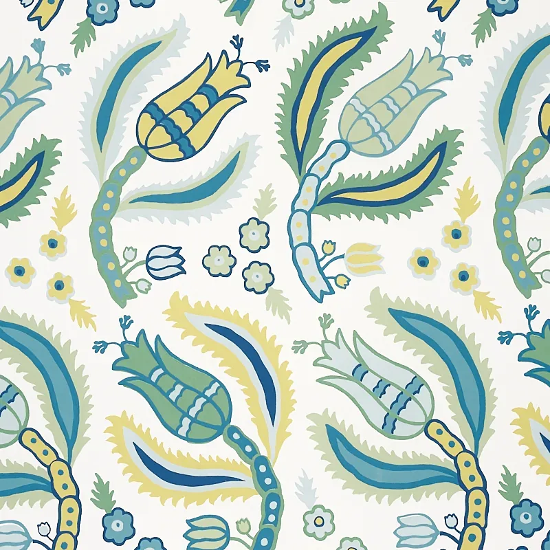 MALABAR VINE PEACOCK Schumacher Wallpaper wallpaper - SKU 5012340