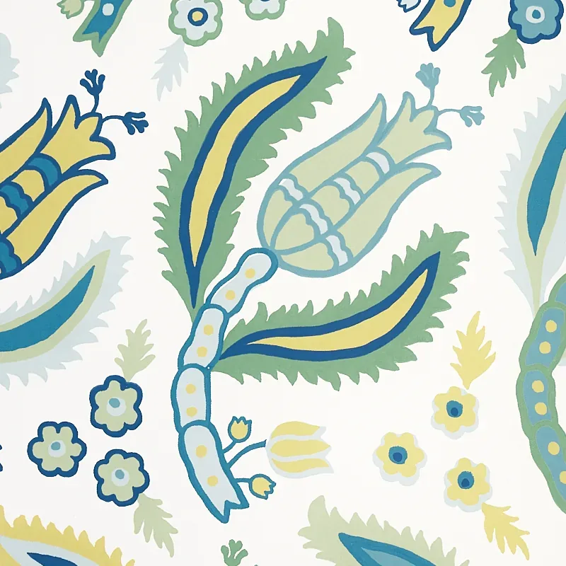 MALABAR VINE PEACOCK Schumacher Wallpaper wallpaper - SKU 5012340