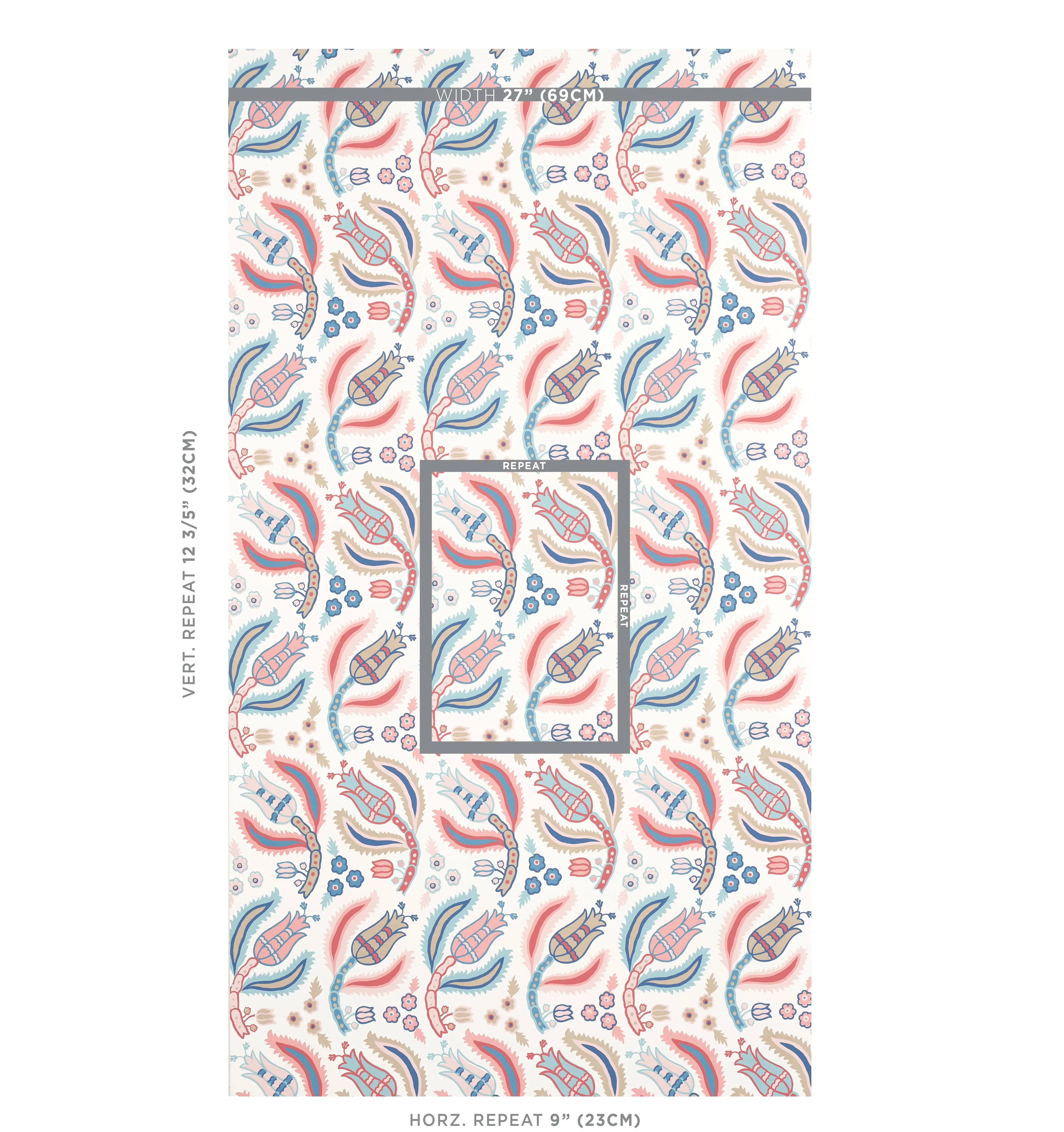MALABAR VINE ROSE & DELFT Schumacher Wallpaper wallpaper - SKU 5012341