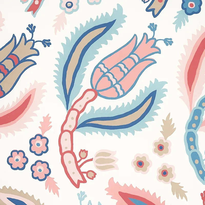 MALABAR VINE ROSE & DELFT Schumacher Wallpaper wallpaper - SKU 5012341