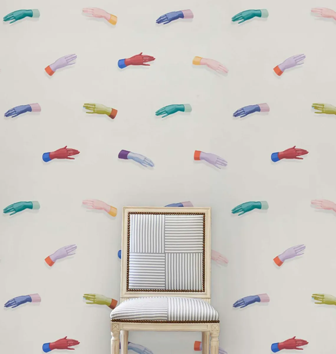 MANOS - MULTI ON IVORY Schumacher Wallpaper | Wallpaper Twin MANOS MULTI ON IVORY Schumacher Wallpaper wallpaper - SKU 5014480