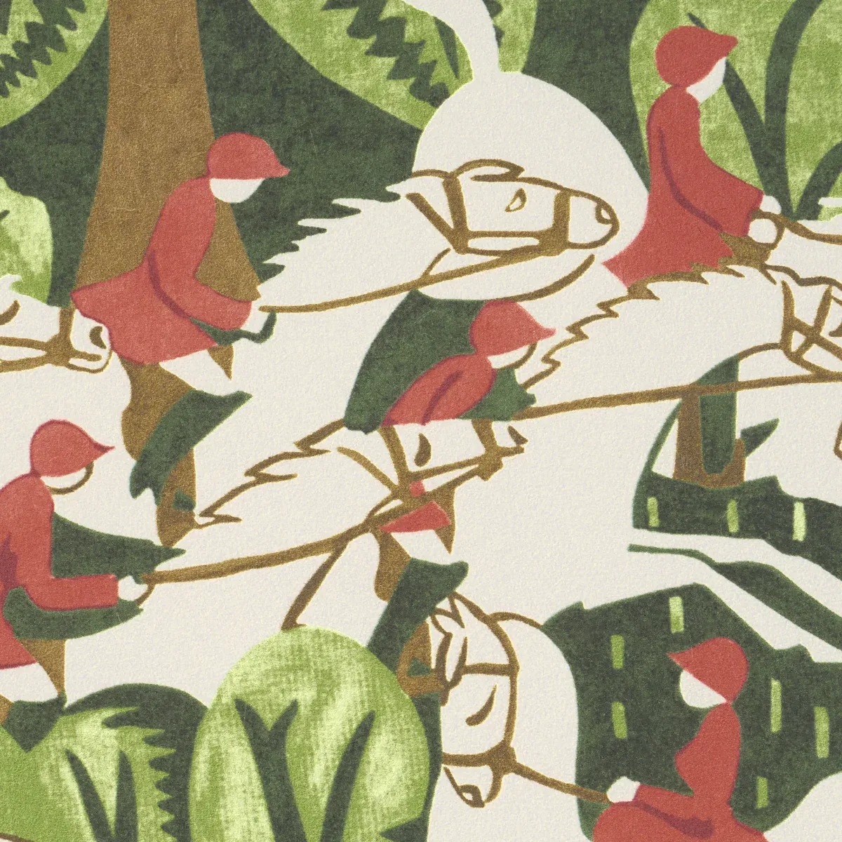 MARGARET SCHLOEMAN'S FOX CHASE - FOREST Schumacher Wallpaper MARGARET SCHLOEMAN'S FOX CHASE FOREST Schumacher Wallpaper wallpaper - SKU 5016150