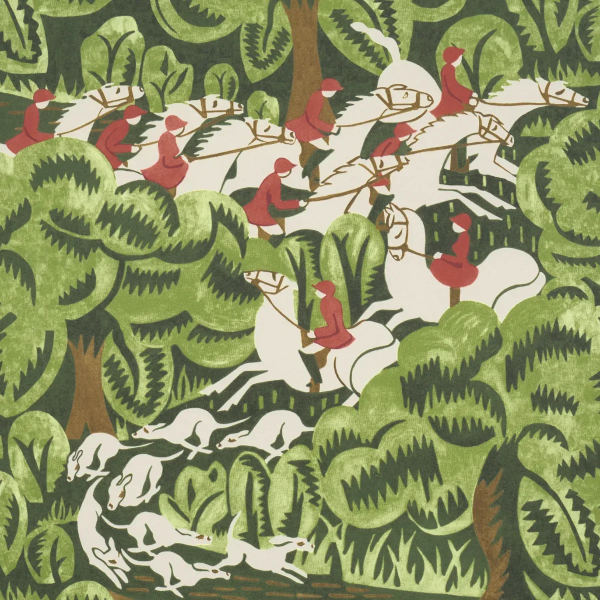 MARGARET SCHLOEMAN'S FOX CHASE - FOREST Schumacher Wallpaper MARGARET SCHLOEMAN'S FOX CHASE FOREST Schumacher Wallpaper wallpaper - SKU 5016150