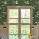 MARGARET SCHLOEMAN'S FOX CHASE NAVY & GREEN Schumacher Wallpaper wallpaper - SKU 5016151