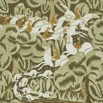MARGARET SCHLOEMAN'S FOX CHASE SAGE & SOFT BROWN Schumacher Wallpaper wallpaper - SKU 5016152