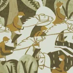 MARGARET SCHLOEMAN'S FOX CHASE SAGE & SOFT BROWN Schumacher Wallpaper wallpaper - SKU 5016152