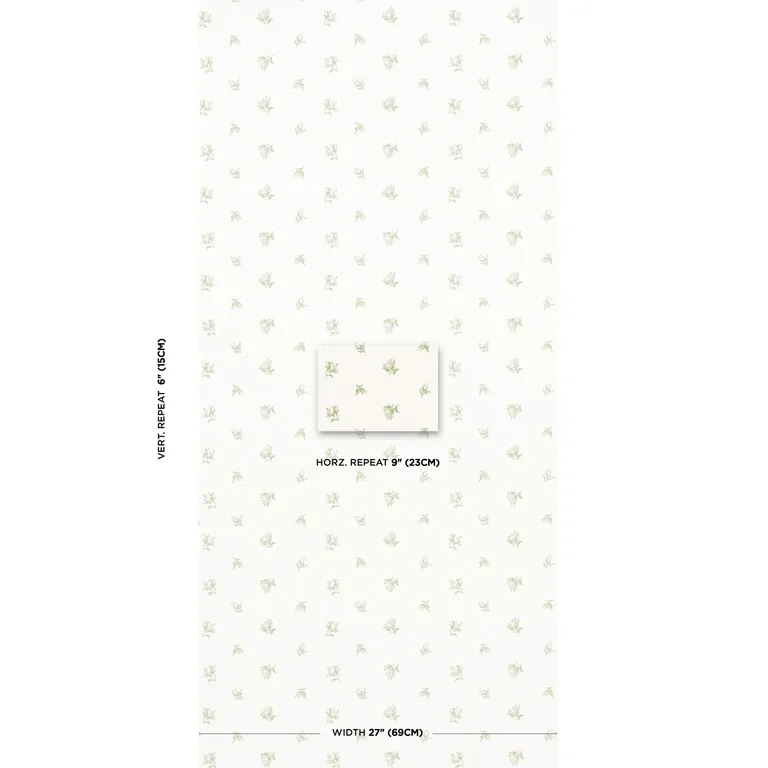 Schumacher MARGIE FLORAL wallpaper, color GRIS, SKU 5014741