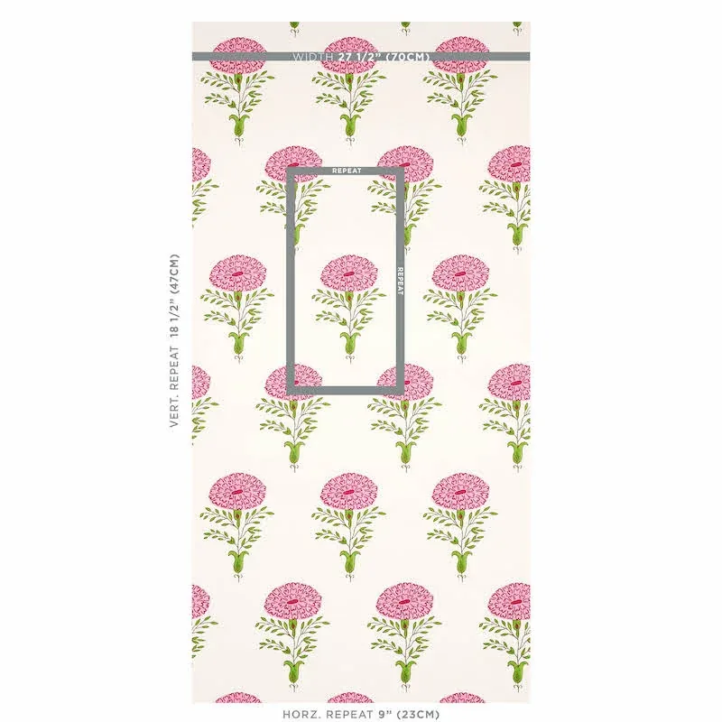 Marigold PINK Schumacher Wallpaper wallpaper - SKU 5012070