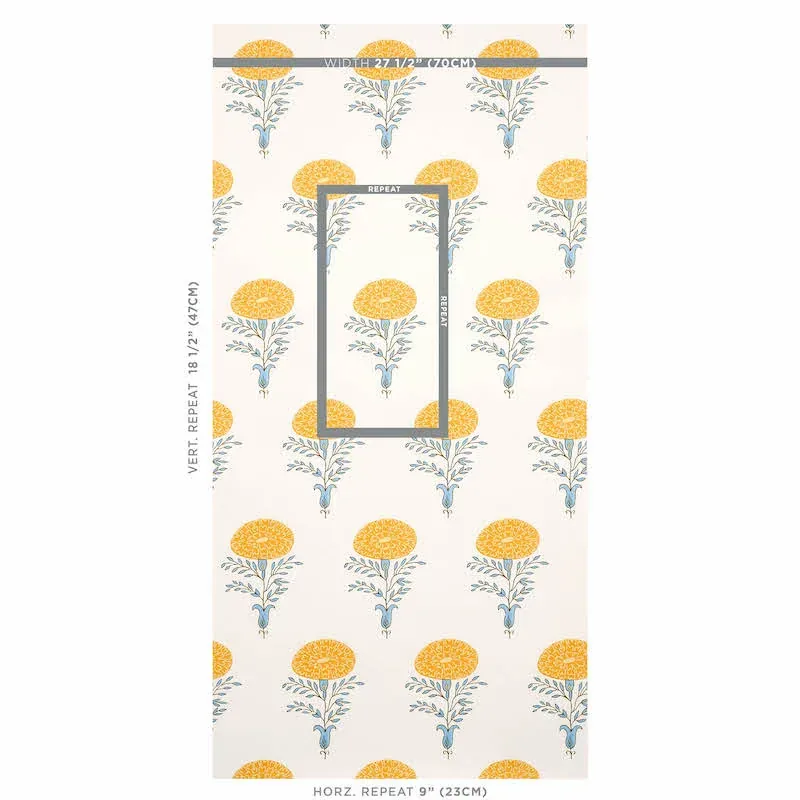 Marigold YELLOW Schumacher Wallpaper wallpaper - SKU 5012071