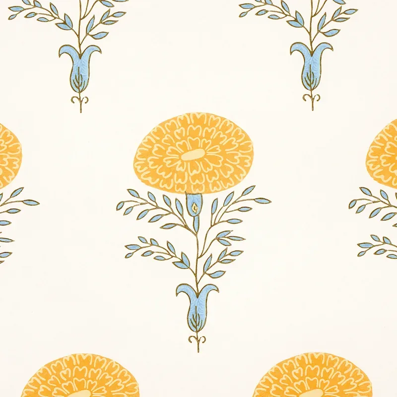 Marigold - YELLOW Schumacher Wallpaper | Wallpaper Twins Marigold YELLOW Schumacher Wallpaper wallpaper - SKU 5012071