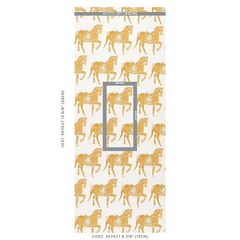 Marwari Horse MUSTARD Schumacher Wallpaper wallpaper - SKU 5011131