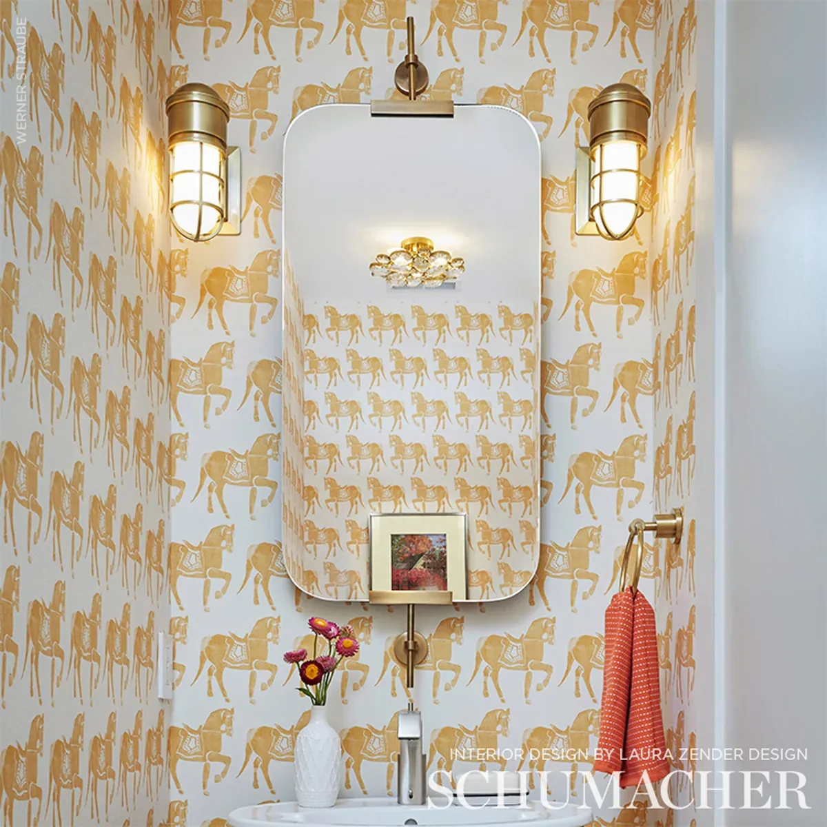 Marwari Horse - MUSTARD Schumacher Wallpaper | Wallpaper Twi Marwari Horse MUSTARD Schumacher Wallpaper wallpaper - SKU 5011131