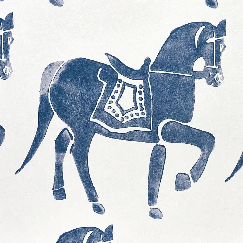 Marwari Horse - NAVY Schumacher Wallpaper | Wallpaper Twins Marwari Horse NAVY Schumacher Wallpaper wallpaper - SKU 5011130